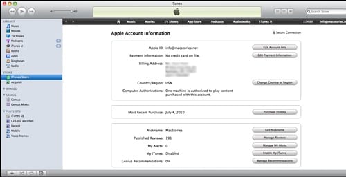 Remove Credit Card From iTunes