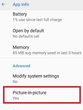 Use or Disable Picture-in-Picture Mode in Android Oreo