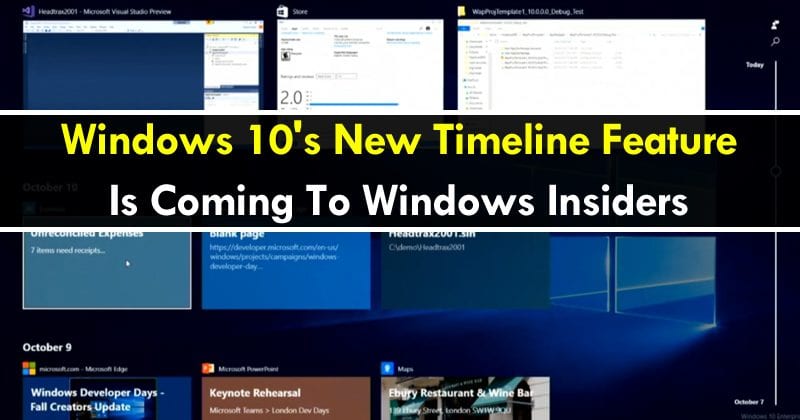 Windows 10's New Timeline Feature Is Coming To Windows Insiders
