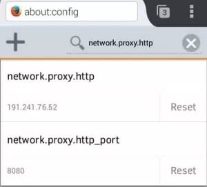 Configure proxy on Firefox for Android