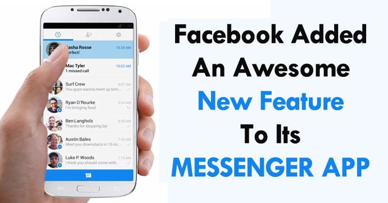 O Facebook acaba de adicionar um novo recurso incrível ao seu aplicativo de mensageiro