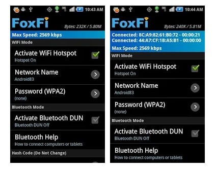 Wifi hotspot foxfi что это