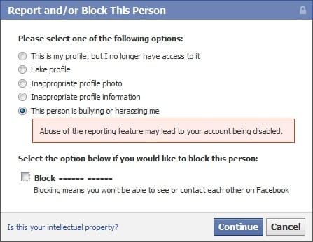 Report Offensive or Abusive Behavior on facebook