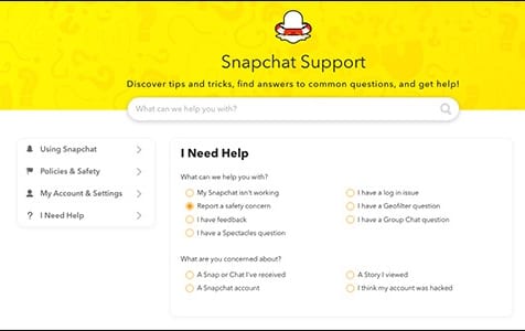 Report Offensive or Abusive Behavior on snapchat