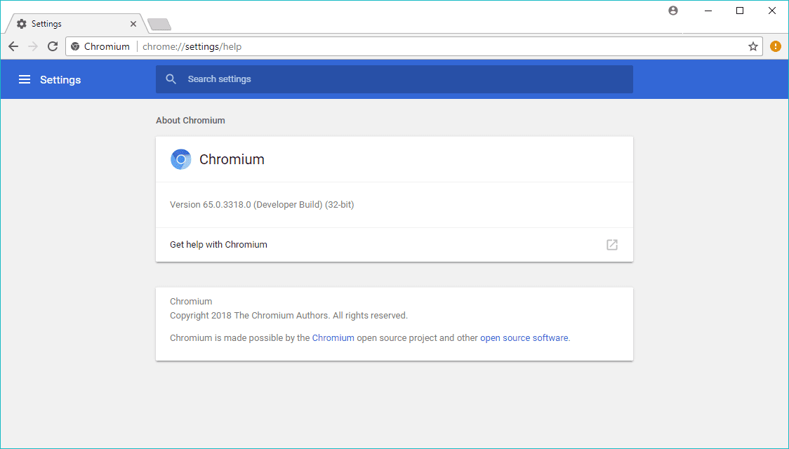 chromium browsers build themselves each time