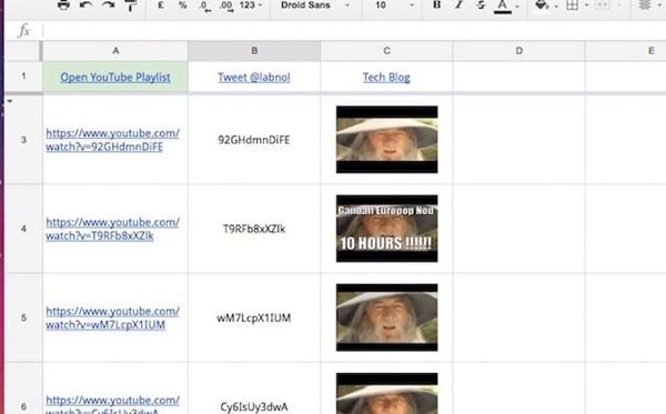 Faça uma lista de reprodução do Youtube com o Google Spreadsheet