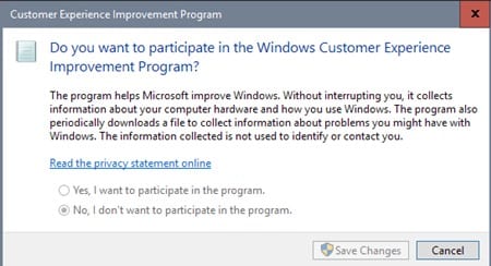 Opt-Out of the Customer Experience Improvement Program in Windows 10