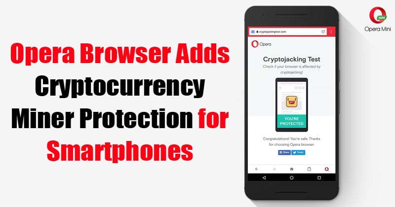 Opera Browser adiciona proteção de minerador de criptomoedas para smartphones