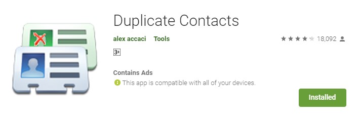 Install Duplicate Contacts