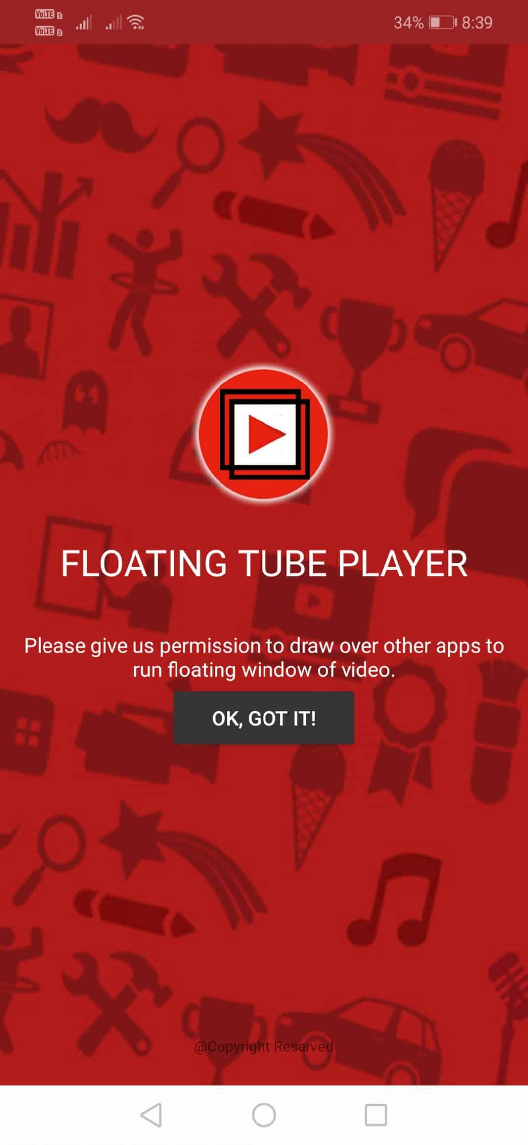 Floating tube on Android