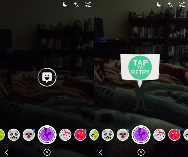 A Tap To Retry hiba kijavítása a Snapchat Lensnél