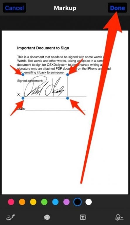Adding Sign To PDF on iOS Device