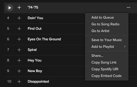 Using Spotify Playlist Links