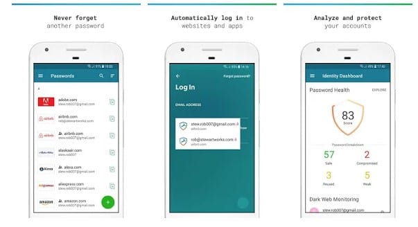 dashlane login to apps