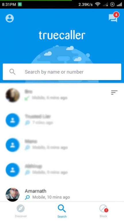 Search any name or number