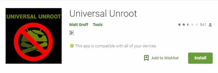 Install Universal Unroot