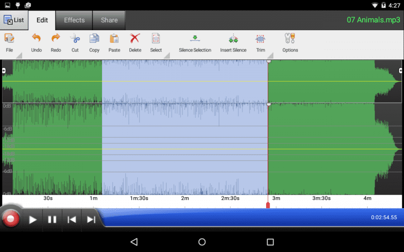 best audio editor for android 2016