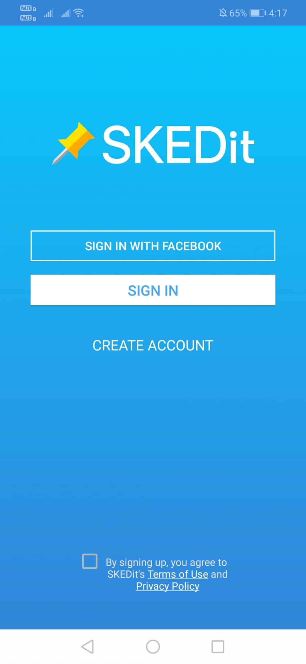 create a new account with SKEDit Scheduling App