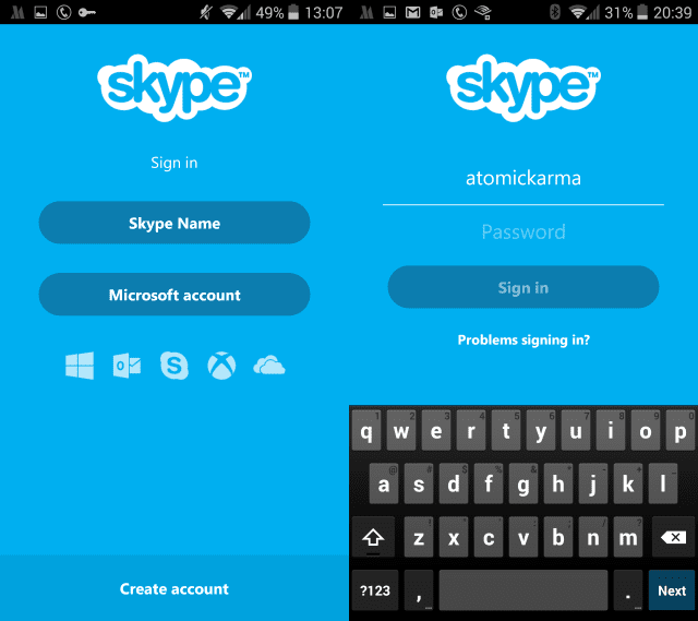 best android app for skype front camera