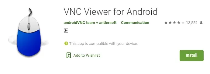 Visor VNC de Android
