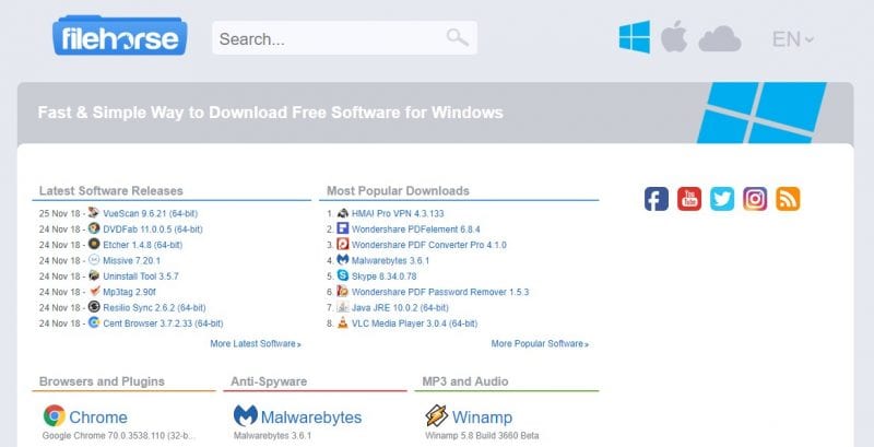 siti per scaricare software Windows