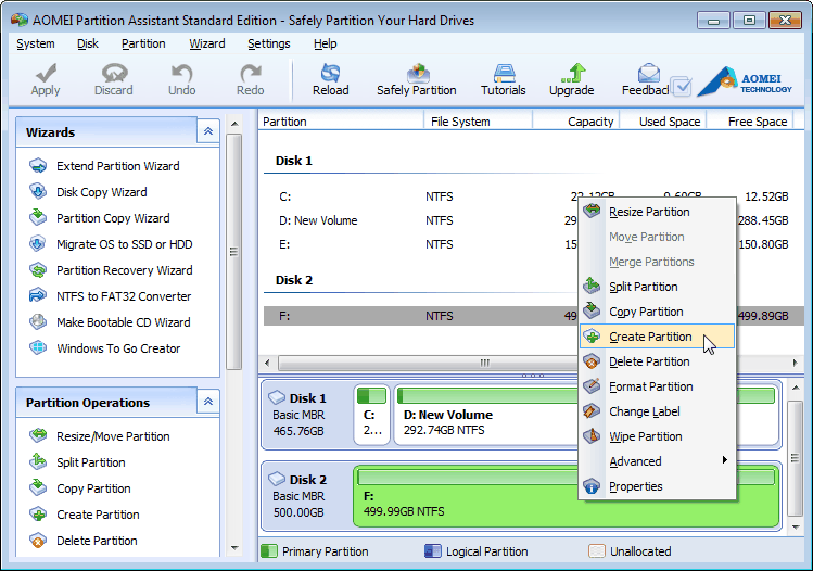 Using AOMEI Partition Assistant