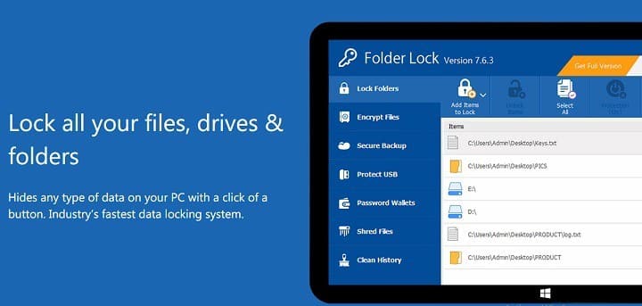 windows 7 folder lock