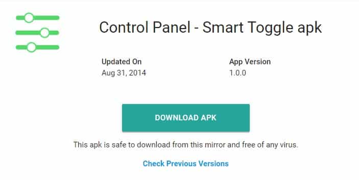 Control panel application. Smart toggle.