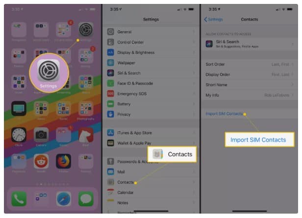 Transfer Contacts From Android To iPhone Using Import/Export From Sim Card