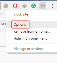 Používání rozšíření Block Site Chrome