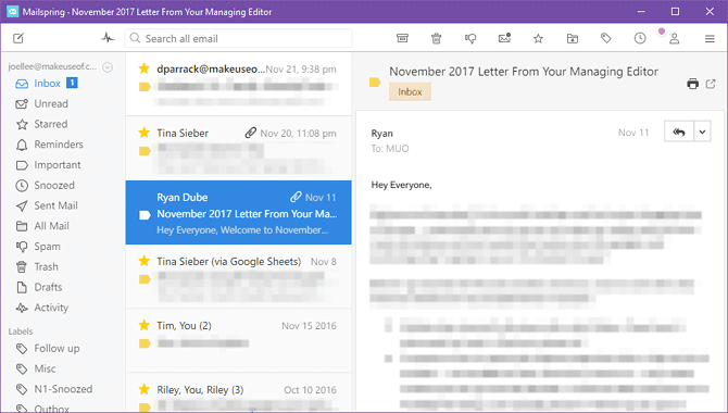 gmail with mailspring