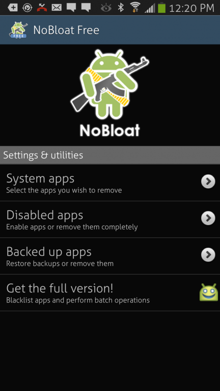 Using NoBloat For Android