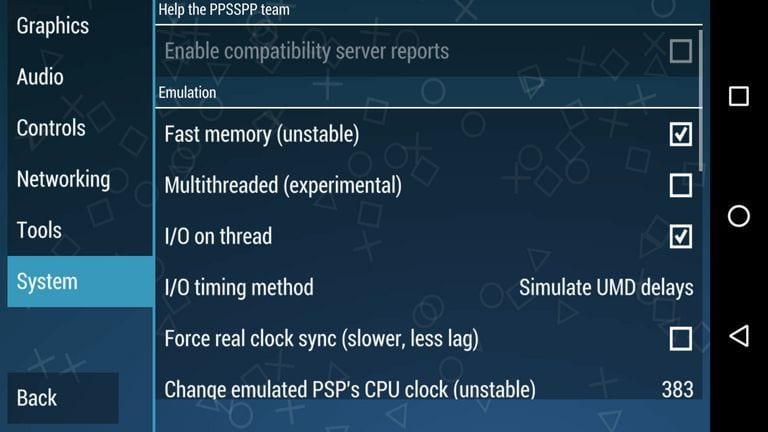 retroarch ppsspp how to change graphics settings