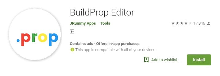 Ladda ner och installera BuildProp Editor