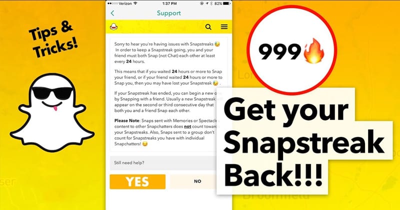 A Snapchat Streak visszaszerzése