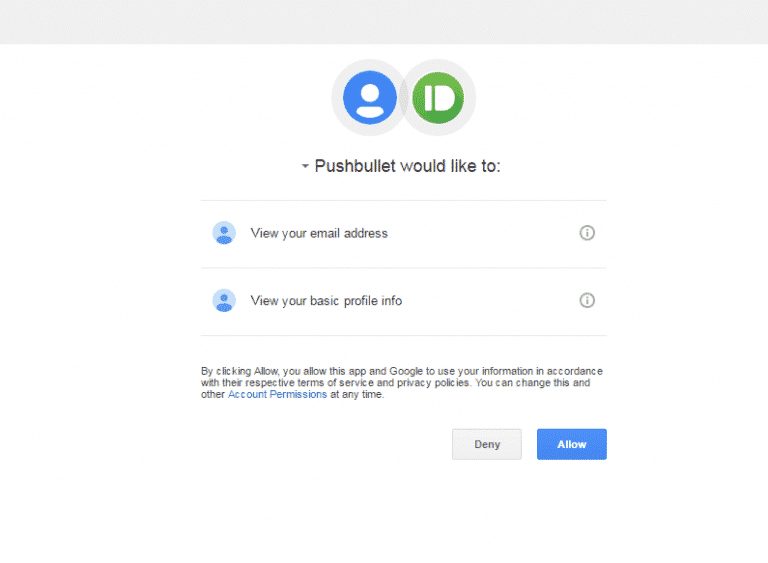 sign in with Pushbullet with the same Google Account