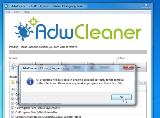 Pomocí AdwCleaner