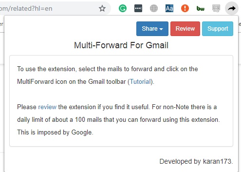 multiple mail forward in gmail