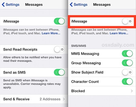 iMessages Settings