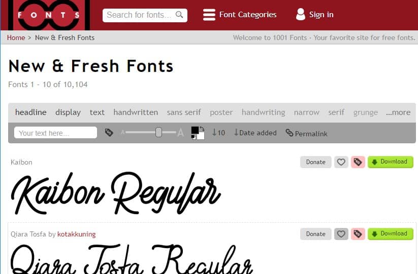 Free Fonts Download