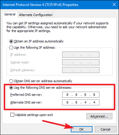 Přepněte na Google DNS