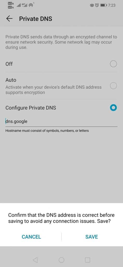 How To Use Google DNS Over TLS On Android Pie - 44