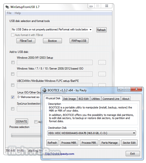 win setup for usb