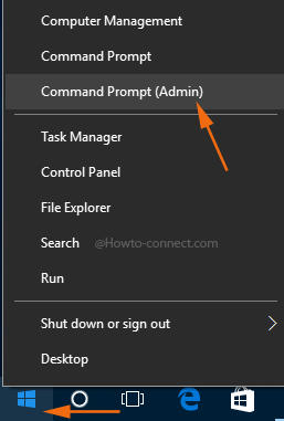 Select the option 'Command Prompt (Admin).