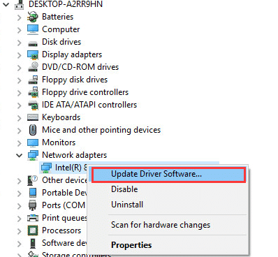 Select 'Update driver software'
