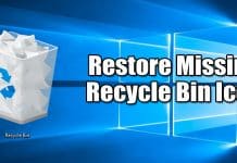 How To Recover Or Restore Missing Recycle Bin Icon In Windows