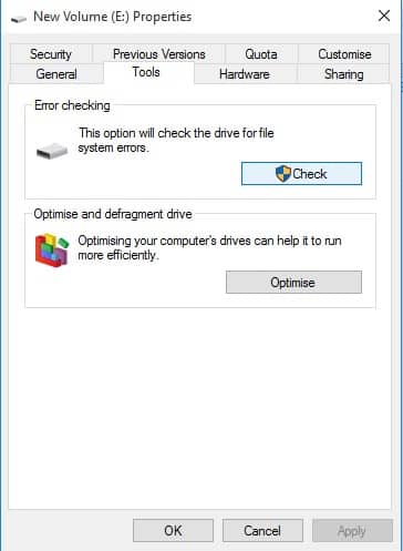 Run the Disk Checking Utility