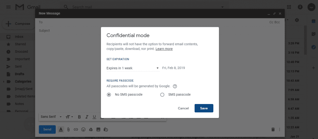 confidential mode