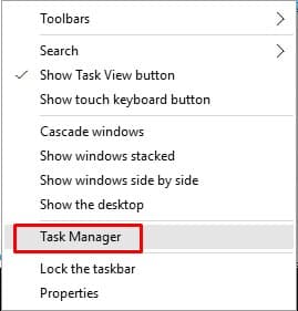 Stäng kameraappar med Task Manager