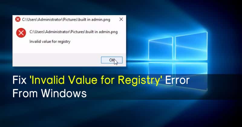 jpg invalid value for registry windows 10